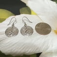 thumbnail image 4 of Unique Stunning Hawaiian Large Sand Dollar Earring, Sterling Silver Sand Dollar Dangle Earring, E9386 Birthday Valentine Gift, Statement PC, 4 of 8