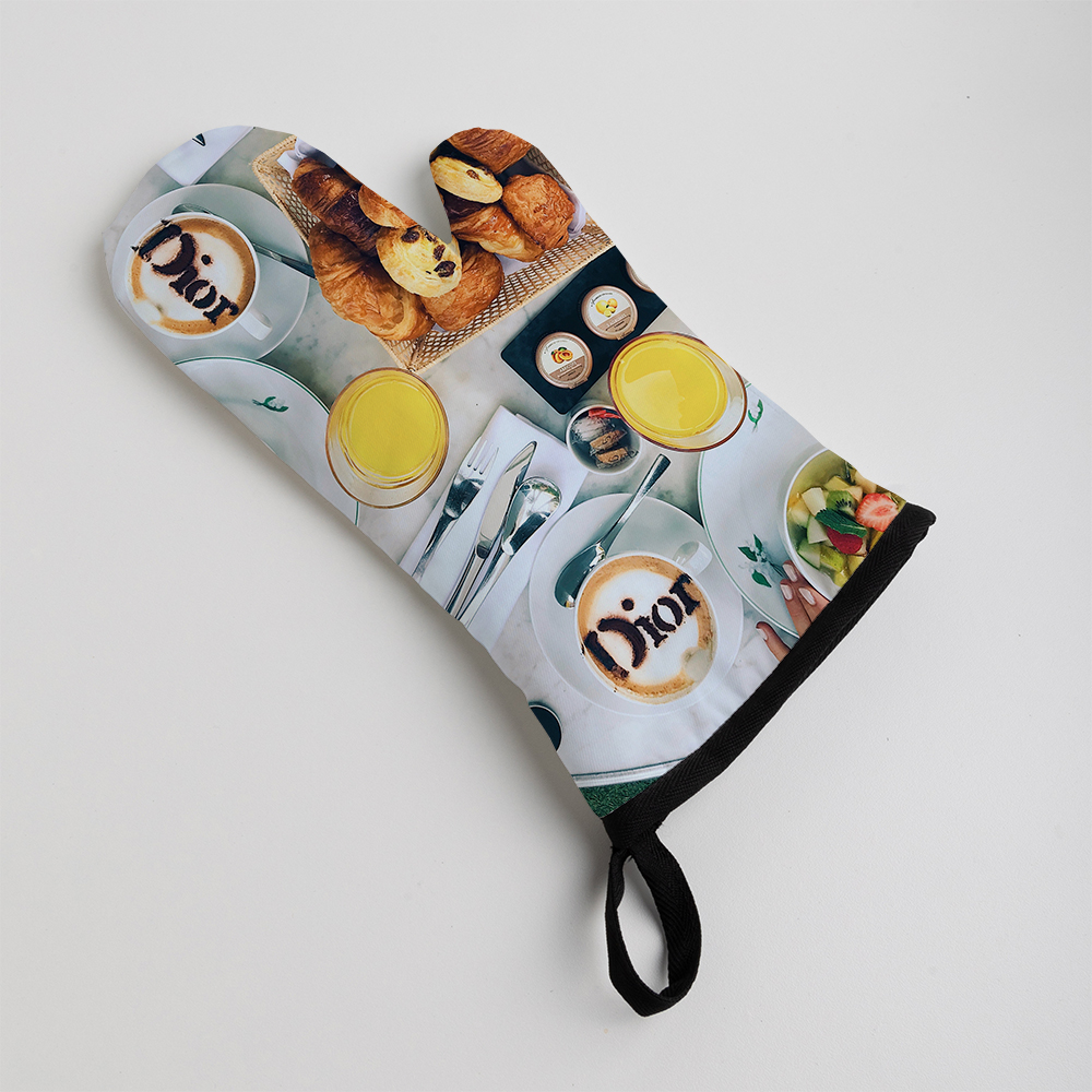 Customizable Cotton Twill Oven Mitt with Photo Size personalization, 6.5x13 inches, Unisex, Adult & Teen