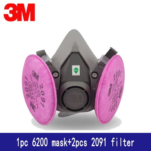 Máscara de Gas 3M 6200 a prueba de Gas, mascarilla de media cara combinada con filtros 6001/2091/5n11, protección química orgánica