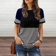 thumbnail image 2 of TSADFHJI T-Shirts Grande Taille pour Femmes Mode Décontractée Imprimé Col Rond Manches Courtes Chandail TG Gris, 2 of 5
