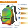 thumbnail image 4 of 17 Inch Lightweight Backpack,PVC Waterproof Oxford Fabric, Ergonomically Designed, with Large Capacity, Aurora Wave Print, 4 of 5