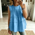 thumbnail image 5 of BUIGTTKLOP Womens Babydoll Tank Tops Sleeveless Pleated Scoop Neck Cotton Loose Flowy Blouse Shirts, 5 of 5
