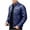 Dark Blue, variant on UVEASISHA Mens Leather Jackets Button Stand Collar PU Bomber Jacket Big and Tall Fashion Motorcycle Jackets Fall Winter Full Zip Lightweight Windbreakers Khaki 5XL