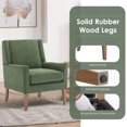 thumbnail image 4 of MALOL Upholstered Wingback Accent Chair, Modern Fabric Accent Armchair, Single Sofa Chair with Lounge Seat and Wood Legs – Green, 4 of 14