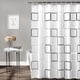 thumbnail image 4 of Cortina de ducha de baño impermeable con revestimiento extraíble | Anillos divididos sin gancho | Diseño floral de alta gama | Ventana transparente ventilada | Lavable | Azul | Incluye 12 ganchos y, 4 of 8