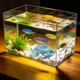 thumbnail image 5 of Glow in the Dark Floating Betta Tunnel, Aquarium Hideout Cave, Interactive Fish Tank Decoration, Stress Relief Resting Shelter for Betta Fish, Small Fish and Shrimp, 5 of 6