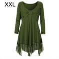 thumbnail image 1 of Vestido corto de empalme de encaje de talla grande para mujer Blusa de manga larga sexy Top informal de trabajo Methold AP1427-13B, 1 of 7