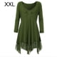 thumbnail image 1 of Vestido corto de empalme de encaje de talla grande para mujer Blusa de manga larga sexy Top informal de trabajo Vogacara AP1427-13B, 1 of 7