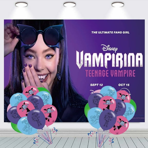 Vampirina Banner Backdrop Background Birthday Balloons Party Supplies Taspestry Poster Wall Decor