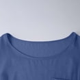 thumbnail image 5 of BRGZLK Men's Linen T-Shirts Solid Color Crewneck Short Sleeve Lightweight Loose Basic Tees Casual Plain Tops with Pocket for Summer Dark Blue 3XL, 5 of 6