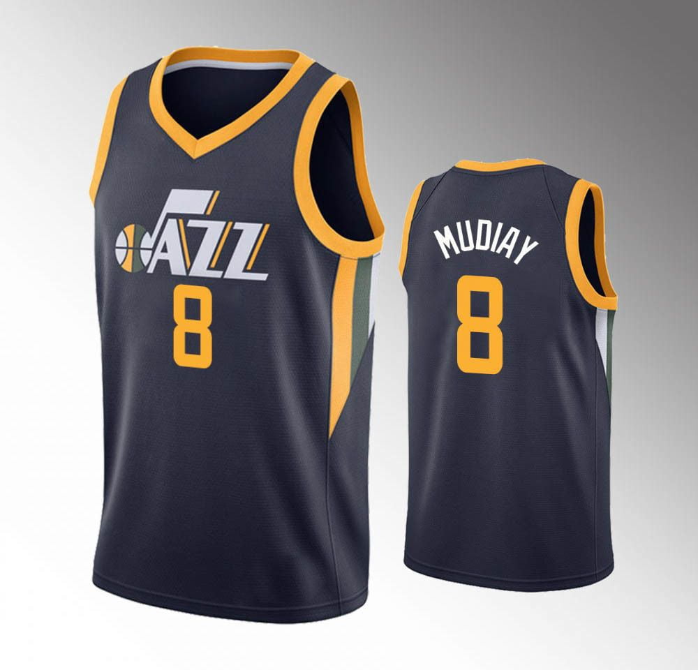 NBA_ Jersey Utah Jazz''Men Donovan Mitchell Rudy Gobert Bojan Bogdanovic  Jor dan Clarkson Icon Navy Custom Jersey 