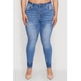 thumbnail image 4 of Womens Plus Size WAX Stylish High Waisted Crinkle Hem Skinny Jeans, 4 of 5