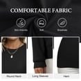 thumbnail image 6 of Asklazy Women's Fall Soft Crewneck Long Sleeve Hollow Cable Knit Pullover Sweaters,US Size,S,Black, 6 of 10
