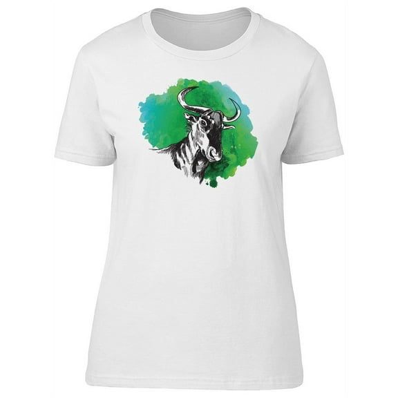 Wildebeest Grunge Head Sketch Tee Women's -Image by Shutterstock