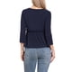 thumbnail image 3 of TOP Peplum CHIC INSPIRAR para Mujer Cuello Redondo de Manga 3/4 Blusas con Volantes S Azul Oscuro, 3 of 5