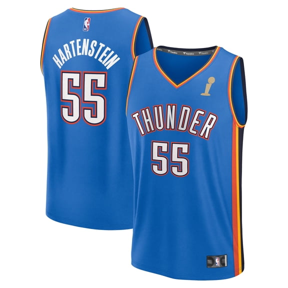 Youth Fanatics Isaiah Hartenstein Blue Oklahoma City Thunder 2025 NBA Finals Champions Fast Break Replica Player Jersey
