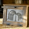 thumbnail image 6 of Wood Bread Box Large Kitchen Counter Storage Punched Willow Tin Primitive décor Interior Shelf Wooden Country Farmhouse Breadbox (Natural Wood), 6 of 8