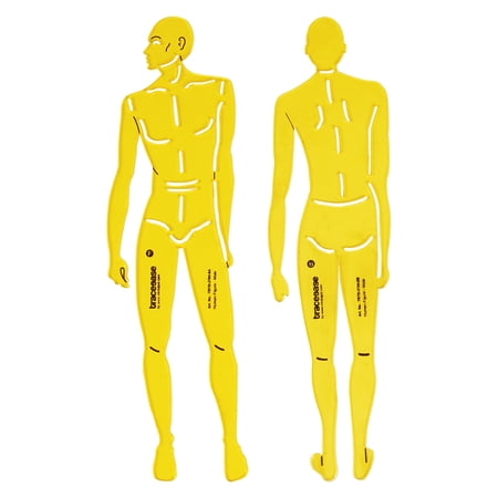 Traceease Male Human Figure Template Stencils Fashion Designers Drafting Tools, 2 Piece ( Front & Back)