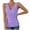 Purple, variant on Timegard Womens Tank Tops Eyelet Deep V Neck Side Ruched Button Slim Comfy Sleeveless Tops Summer Beach