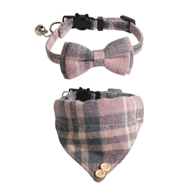 Xiao Hua Collar para gatos con hebilla ajustable de seguridad suave para perros pequeños o gatos (2 unidades, gris)