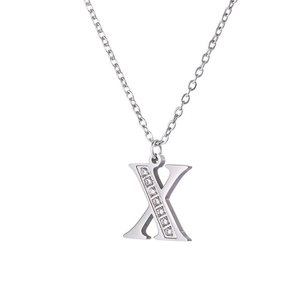 Características del collar de estilo europeo y estadounidense de la joyería de letras de moda prominente tridimensional collar de pareja universal para hombres y mujeres