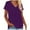 Purple, variant on yillto Womens Cotton Shirts Basic V Neck Short Sleeve Loose Tee Summer Solid Color Casual Tshirts