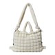 thumbnail image 1 of Bolso Mano Acolchado Hombro Plisado Burbujas Popular Escolar Gran Capacidad para Estudiantes F () Blanco, 1 of 9