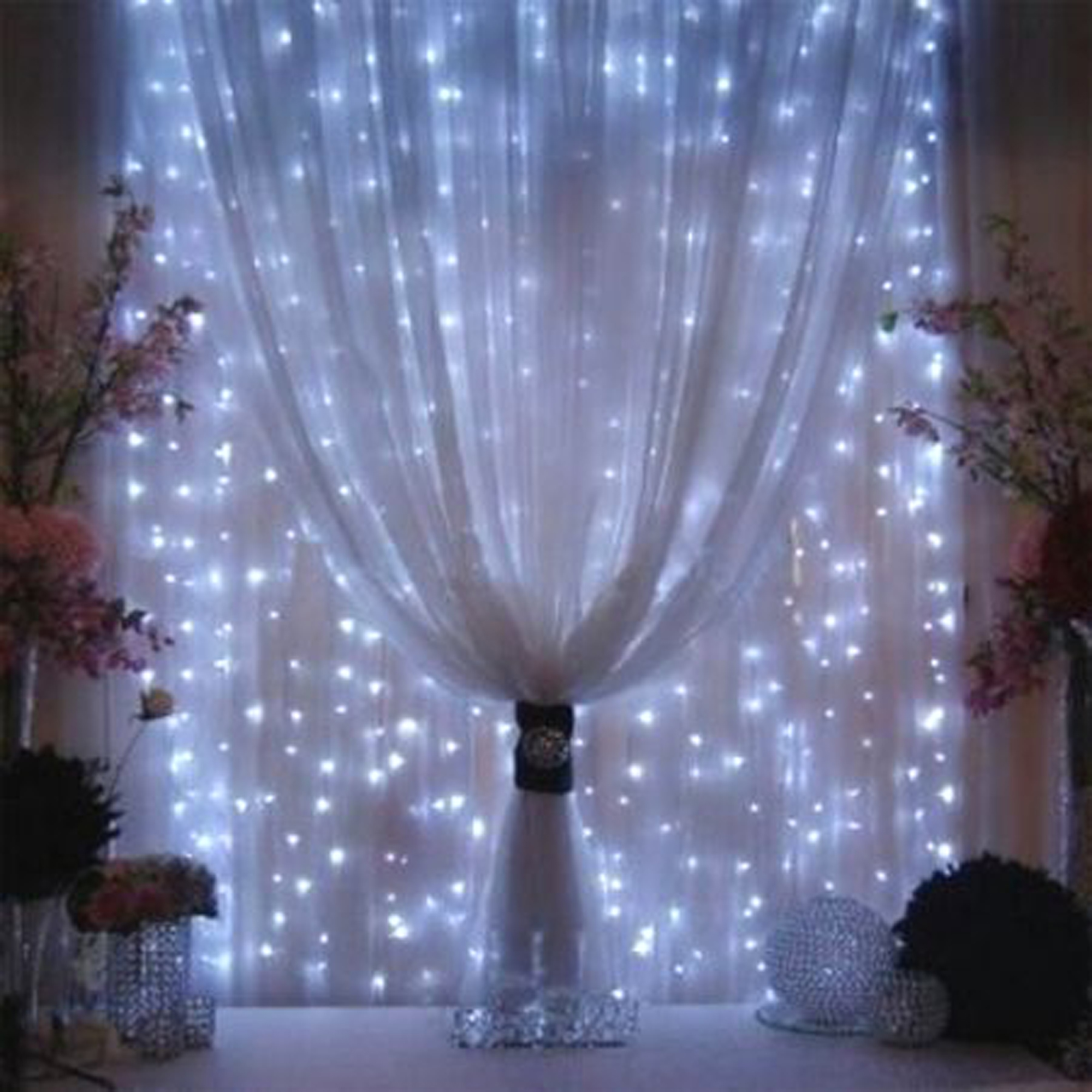 3Mx3M 300LED String Light Curtain Light for Christmas Xmas Wedding Party Home Decoration - White - image 3 of 13