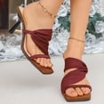 thumbnail image 5 of Rokment Women's Stiletto High Heels Dress Sandals Fashion Casual Suede Square Open Toe Slip on Pumps Dressy Heeled Slides for Ladies Bride Wedding 2026 Red Size 9.5, 5 of 7