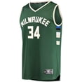 thumbnail image 2 of Men's Fanatics Antetokounmpo Green Milwaukee Bucks Fast Break Replica Player Jersey - Icon Edition, 2 of 6