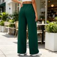 thumbnail image 4 of Womens Fleece Lined Wide Leg Sweatpants Elastic High Waist Loose Casual Long Pants With Side Pockets S, 4 of 6