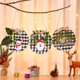 thumbnail image 4 of Letrero navideño de madera redondo con diseño de Papá Noel, muñeco de nieve y alce, colgante para árbol de Navidad, hogar, jardín, patio, casa de campo, puerta principal, adorno colgante, 4 of 5