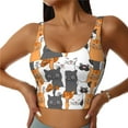 thumbnail image 2 of Picia Funny Cats Sports Bra for Women,Padded Strappy Sports Bras Medium Support Yoga Bra with Removable Cups,Running Yoga Bra-, 2 of 9