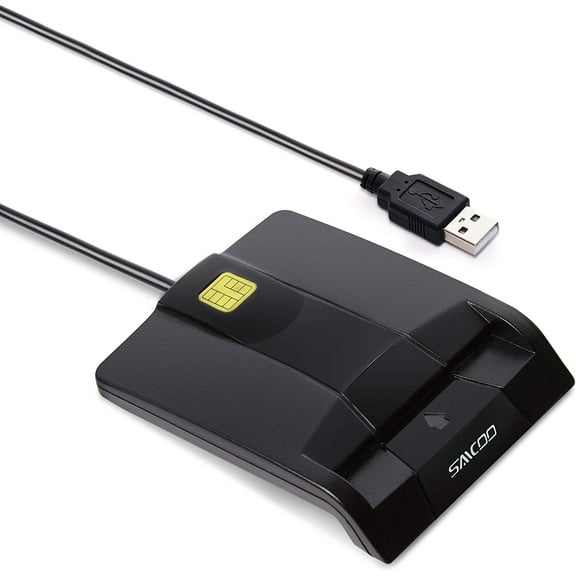 Smart Card Reader DOD Military USB Common Access CAC Card Reader, Compatible with Mac OS, Win (Horizontal Version)