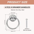 thumbnail image 2 of Single Hole Ring Pull 2.13x1.73", 4 Pcs Drawer Handles with Screws for Cabinet, Bright Silver, 2 of 7