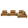 thumbnail image 2 of Saunter Tufted Vegan Leather Vegan Leather 4-Piece Sectional Sofa-EEI-5209-TAN, 2 of 7