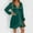 Green, variant on Fall Lantern Sleeve Ruffle Trim Wrap Knot Side Satin Midi Dress for Women,Casual Summer Dresses for Women 2025 Black S