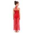 thumbnail image 2 of vastwit Kids Girls Sleeveless Wide Leg Pants Jumpsuit Gymnastic Leotard Dress Ballet Contemporary Lyrical Dance Wear Red 14, 2 of 7