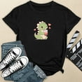 thumbnail image 2 of 2025 Women's Fashion Cute Dinosaur Print Round Neck Short Sleeve Casual Sports Top Tee Shirt for Ladies Comfortable Daily Wear, 2 of 4