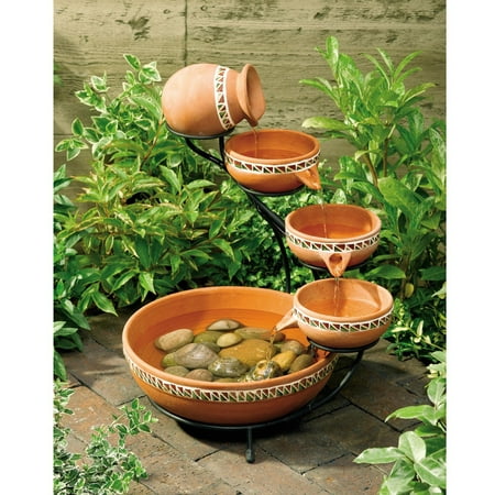 - Smart Solar Sundance Mosaic Cascade Solar Outdoor Bird Bath Fountain