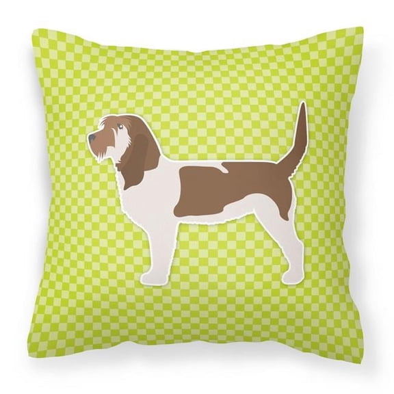 Carolines Treasures BB3790PW1818 Grand Basset Griffon Vendeen Checkerboard Green Fabric Decorative Pillow