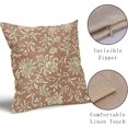 thumbnail image 4 of Vintage Floral Pillow Covers 16x16 Set of 2 Brown Retro Botanical Flower Pattern Print Neutral Decorative Throw Pillow Cases Boho Outdoor Rustic Farmhouse Decoration for Sofa Couch Bed, 4 of 7