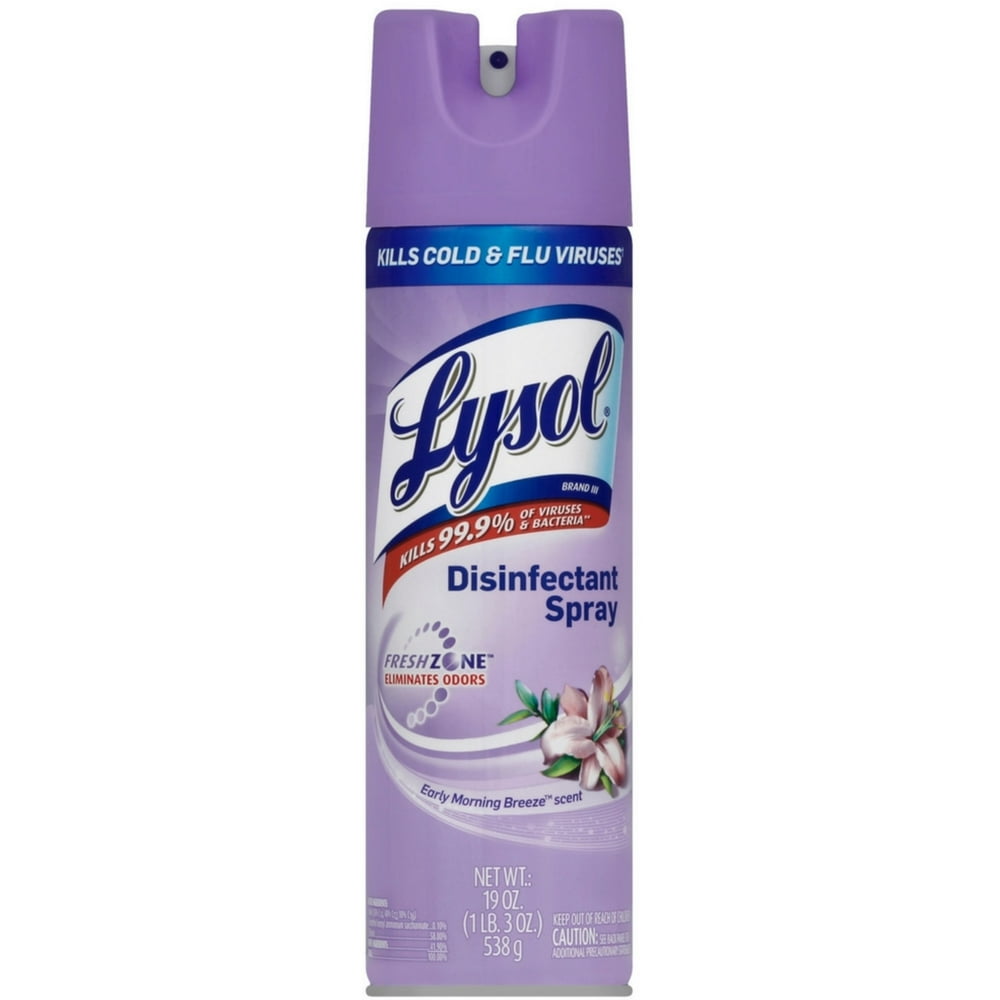 6 Pack - LYSOL Disinfectant Spray, Early Morning Breeze 19 oz - Walmart ...