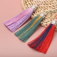 thumbnail image 4 of 8 Pcs 9.8" Silky Double Color Tassels, Handmade Soft Floss Craft Tassels with Loop for Keychain (4 Color , MultiColor ), 4 of 6