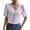 Purple, variant on Womens Tops T Shirts Solid Color Casual V Neck Lace Loose Puff Short Sleeve Tunic Plain Tees Blouses White L