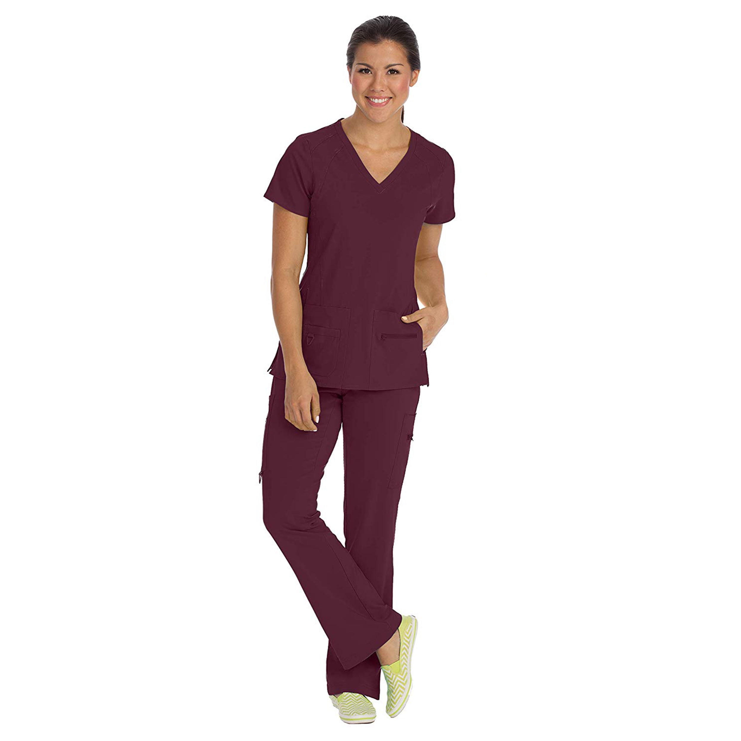 Med Couture Activate Women's VNeck Racerback Scrub Top & Yoga 1 Cargo