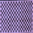 thumbnail image 1 of Ahgly Company Machine Washable Indoor Square Checkered Blue Modern Area Rugs, 3' Square, 1 of 4