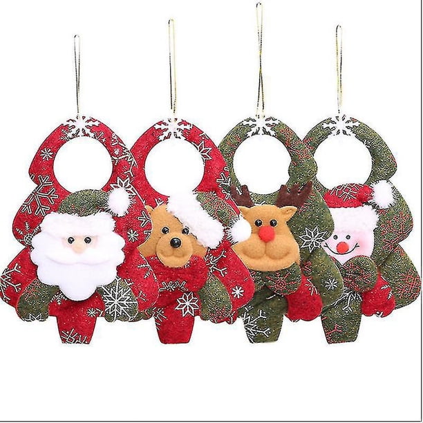 Adornos Colgantes YONGSHENG para Árbol de Navidad 4 Unidades Muñeco de Nieve Papá Noel