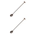 thumbnail image 1 of Wosthever Barra de acero inoxidable Cuchara para beber con mango largo Agitador Mezclador Tenedor Agitador Cucharas Café Leche Torcido Barware negro plano 2piezas, 1 of 6