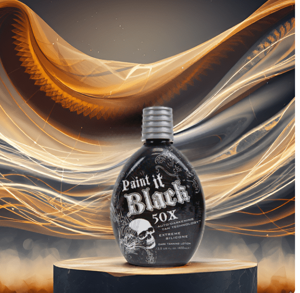 Millennium Tanning PAINT IT BLACK 50X - Extreme Dark Tanning Lotion Bronzer Accelerator - For Indoor Tanning Beds and Outdoor Sun Tan - Safe for Face, Body and Tattoos 13.5 fl oz